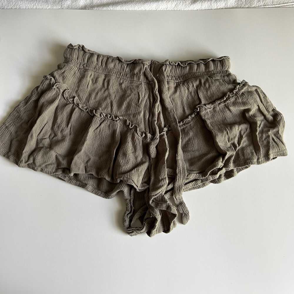 flowy green shorts